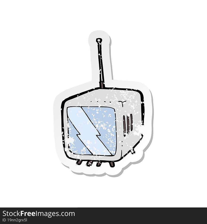 retro distressed sticker of a cartoon television