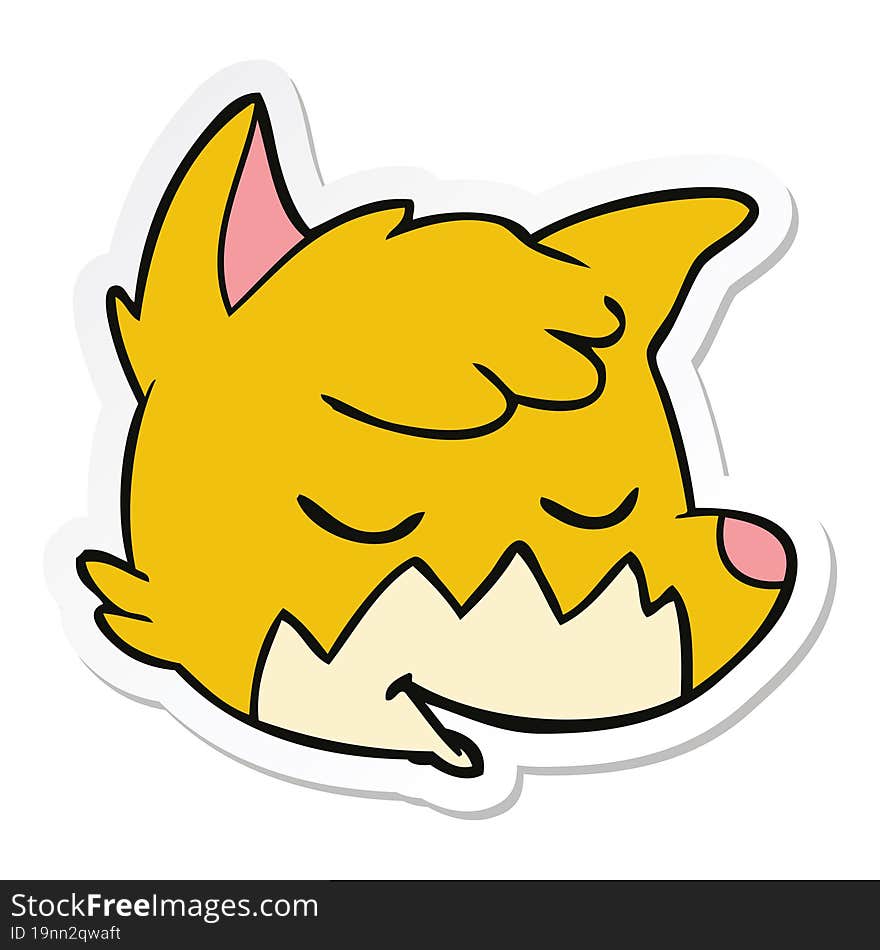 Sticker Of A Cartoon Fox Face