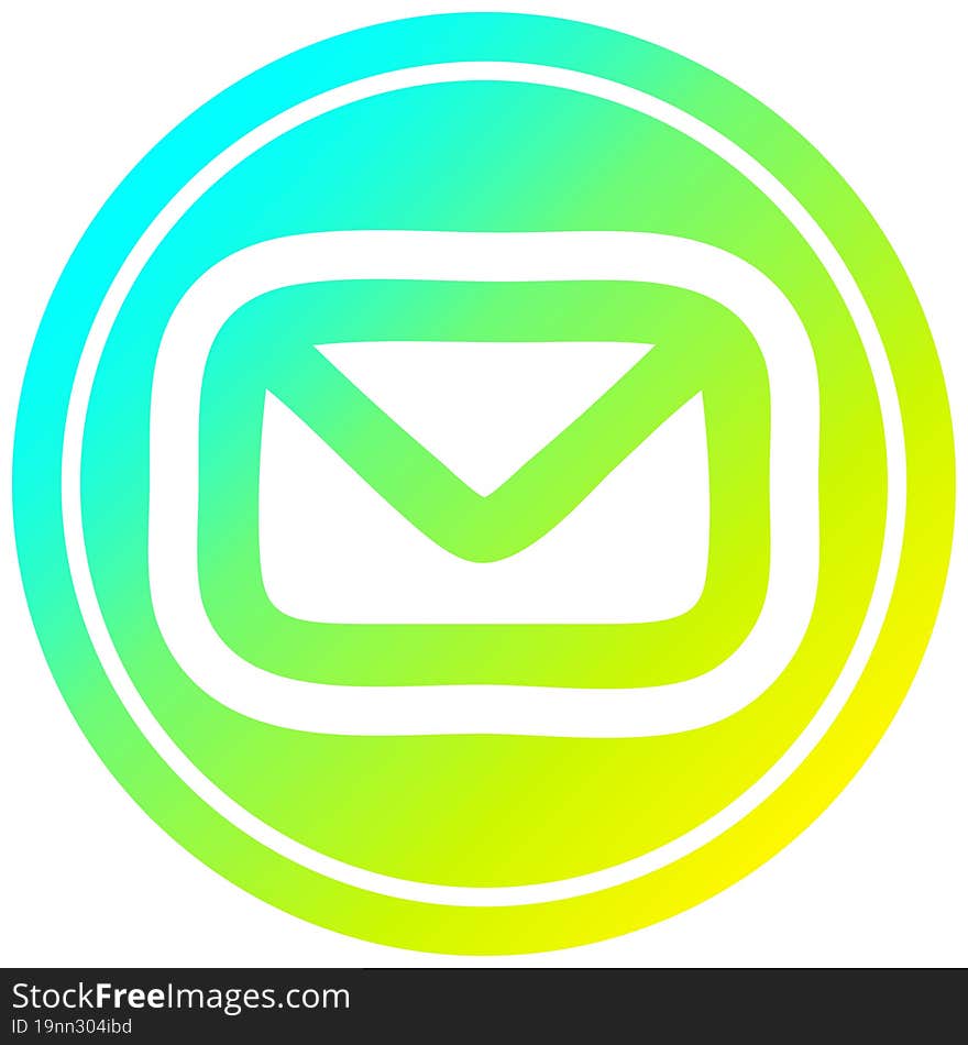 Envelope Letter Circular In Cold Gradient Spectrum