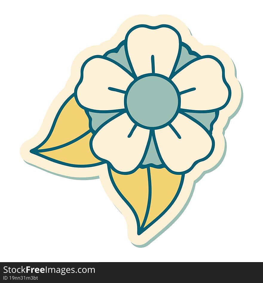 tattoo style sticker of a flower