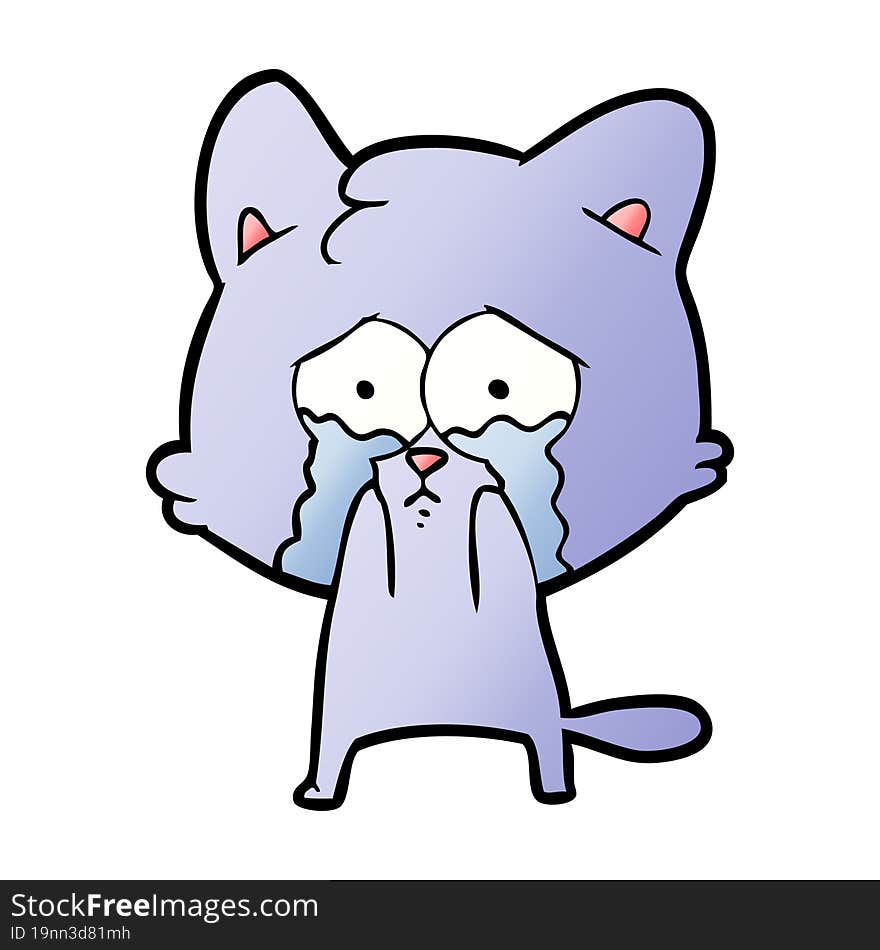 cartoon crying cat. cartoon crying cat