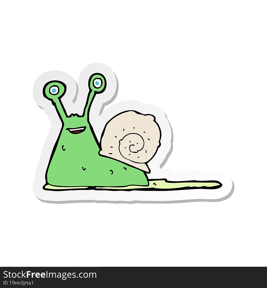 sticker of a cartoon snail