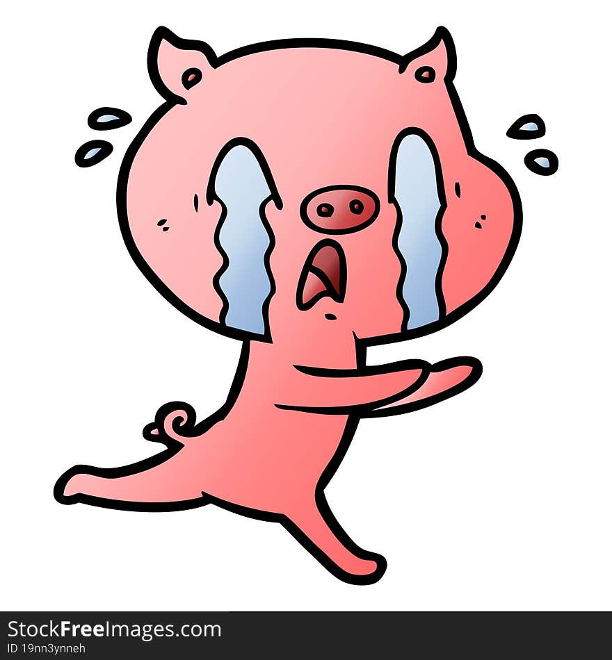 crying pig cartoon. crying pig cartoon