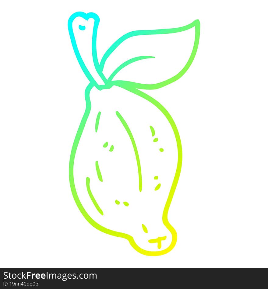 cold gradient line drawing cartoon lime fruit