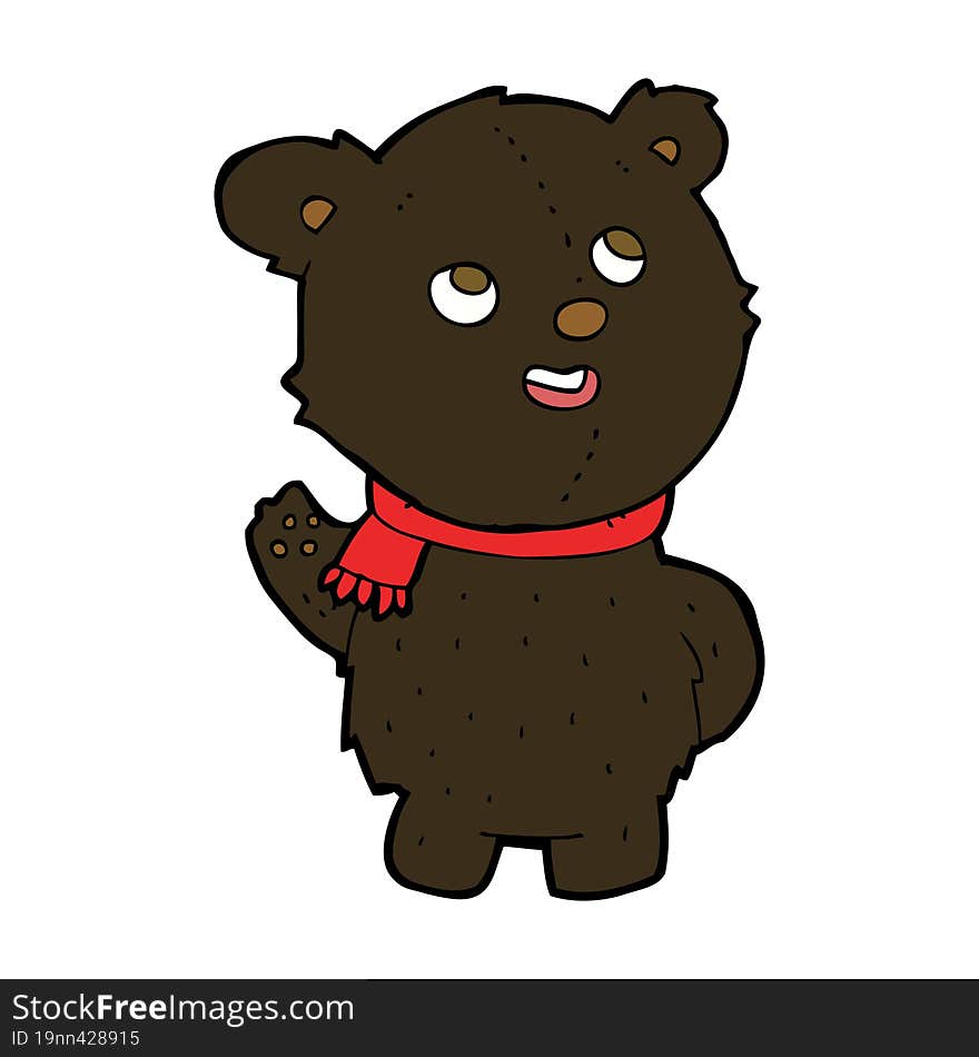 cartoon cute black bear cub