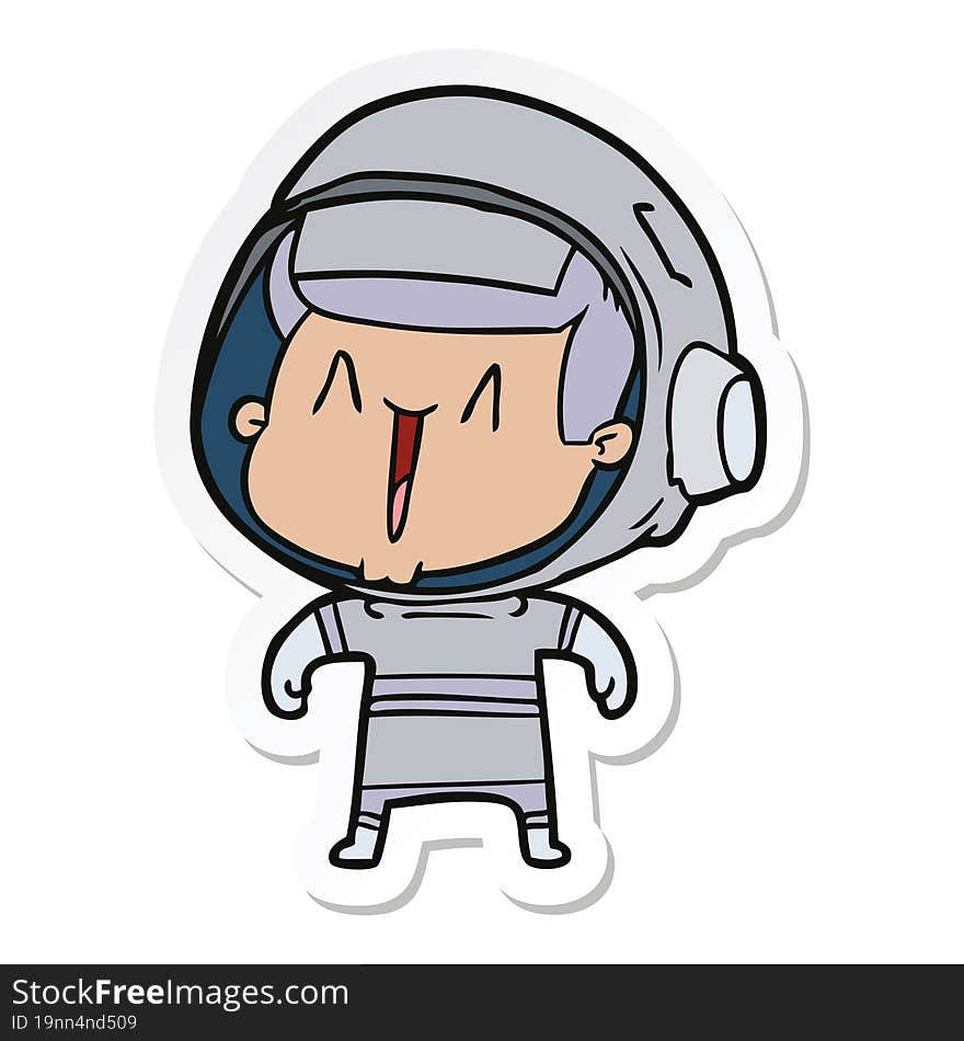 sticker of a cartoon astronaut man