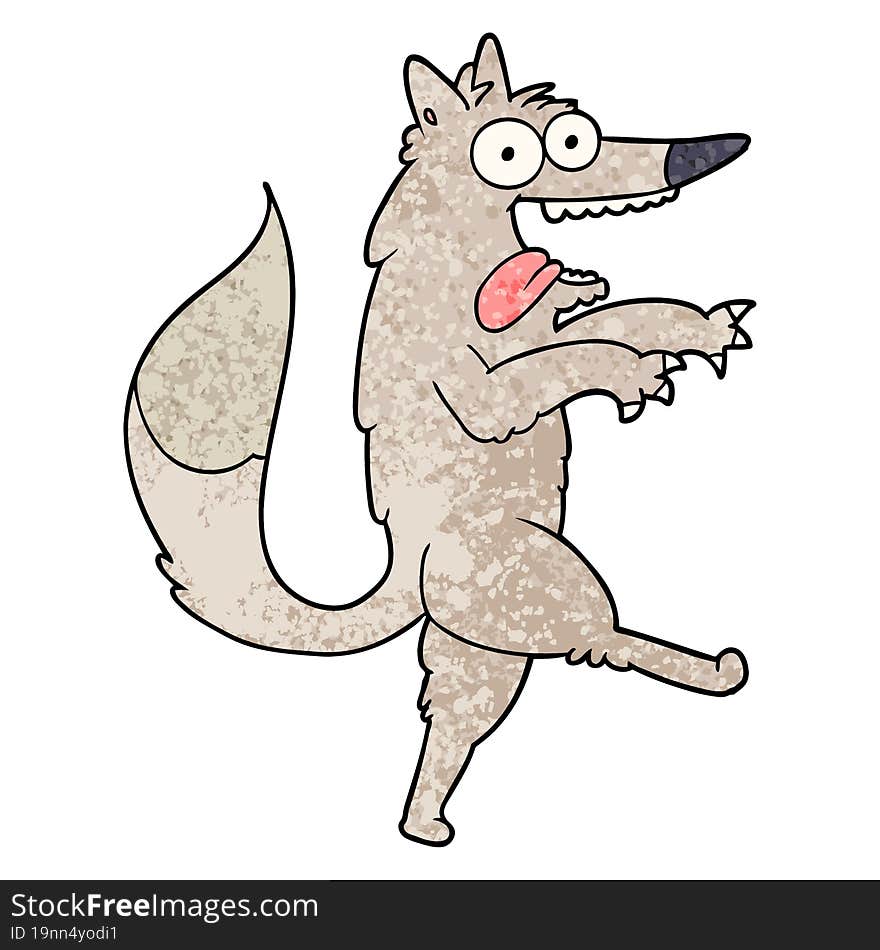 crazed cartoon wolf. crazed cartoon wolf