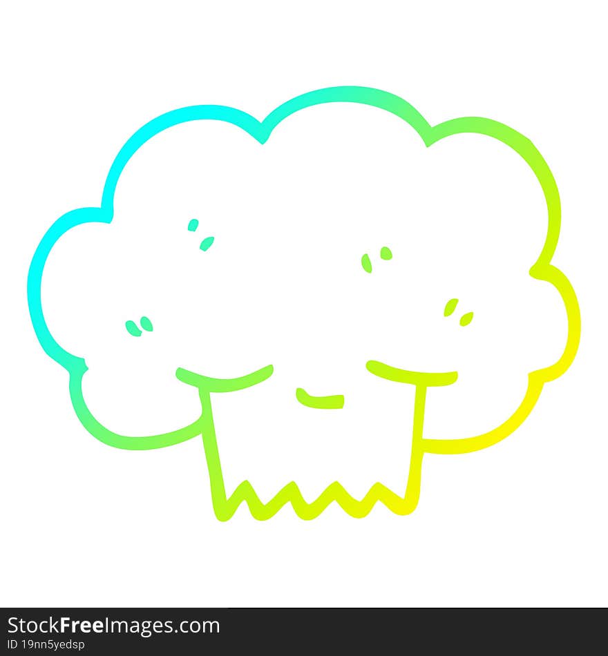 Cold Gradient Line Drawing Cartoon Explosion Cloud