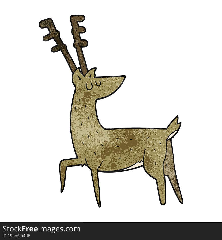 freehand textured cartoon stag