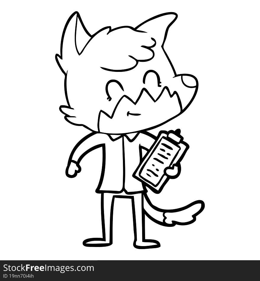 cartoon friendly fox manager. cartoon friendly fox manager