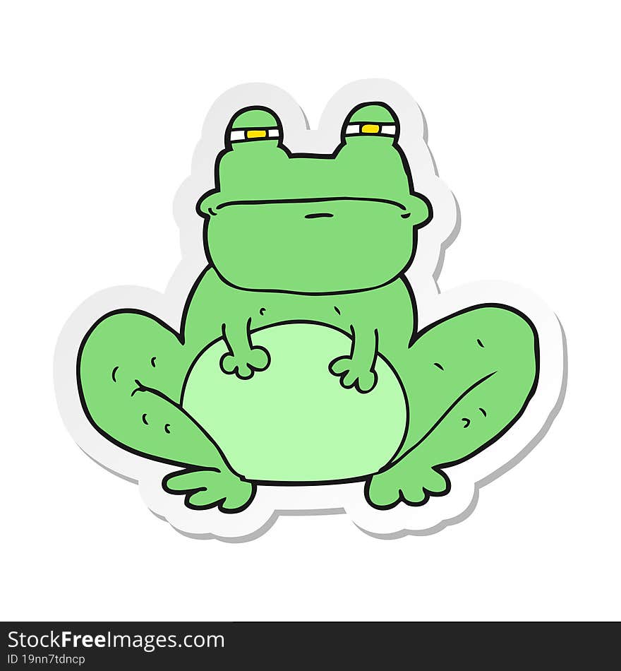 sticker of a cartoon frog