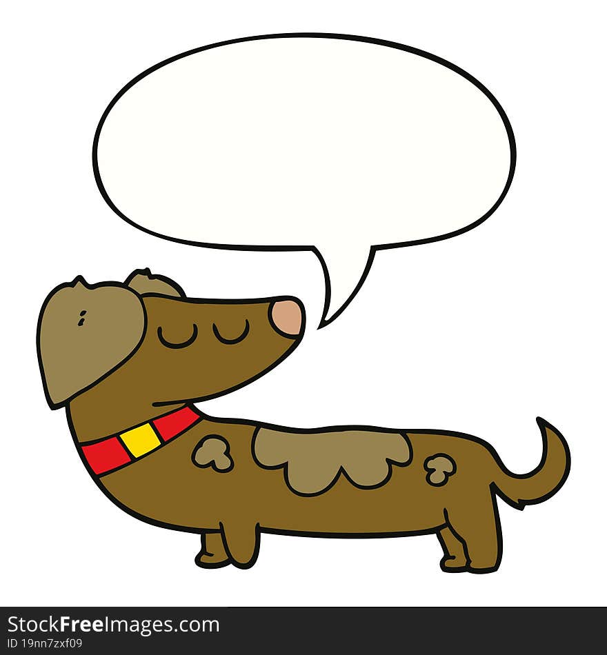 cartoon dog with speech bubble. cartoon dog with speech bubble