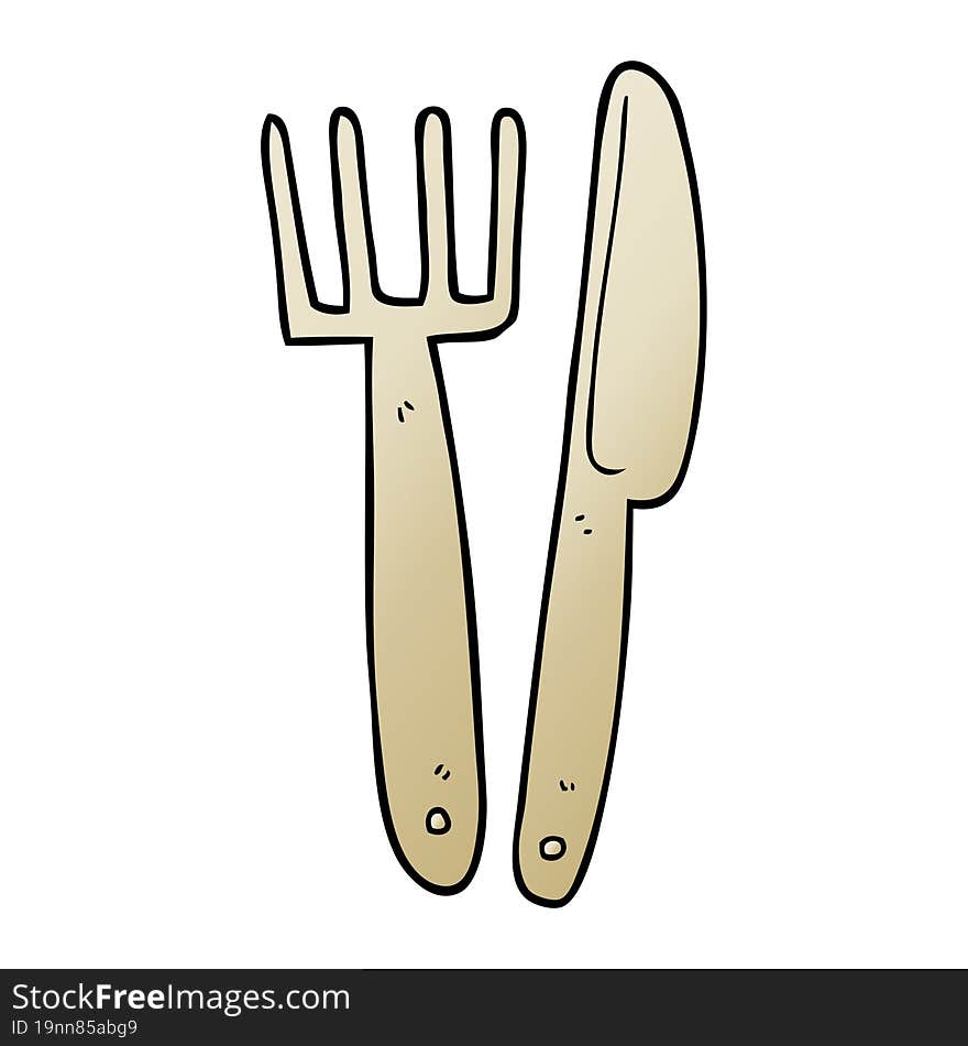 Cartoon Doodle Plastic Knife And Fork