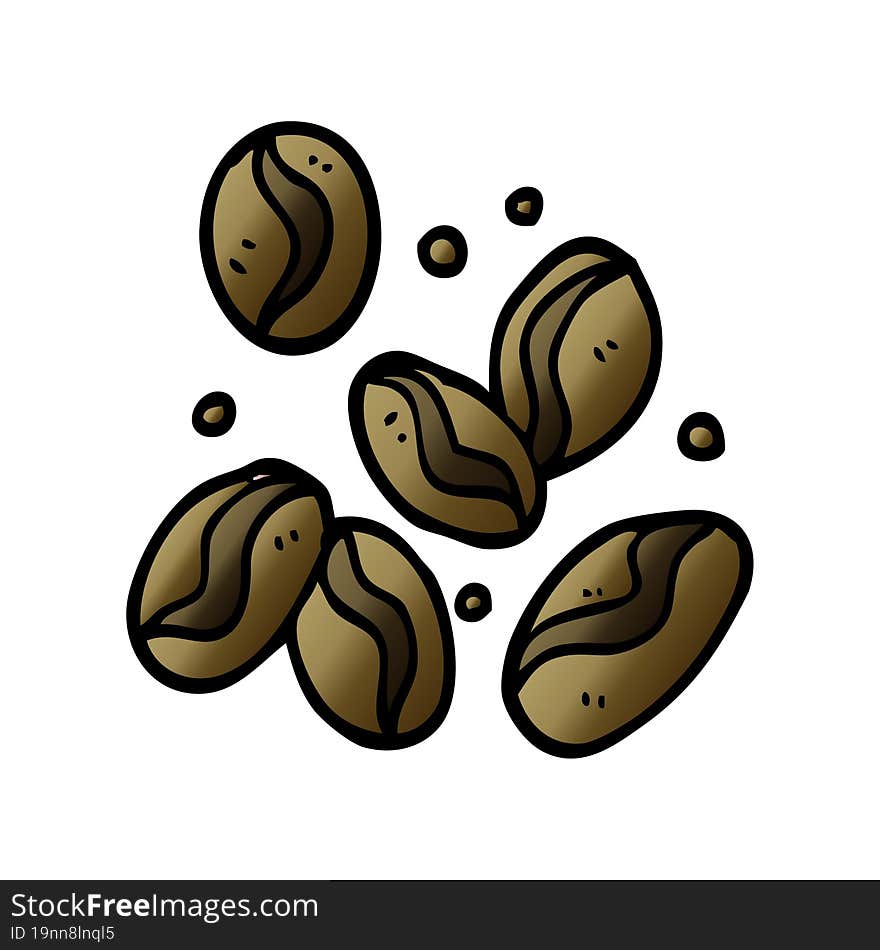 cartoon doodle coffee beans