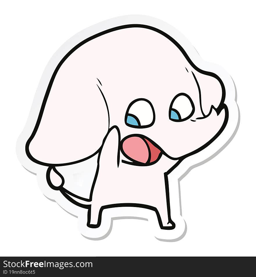 sticker of a cute cartoon elephant