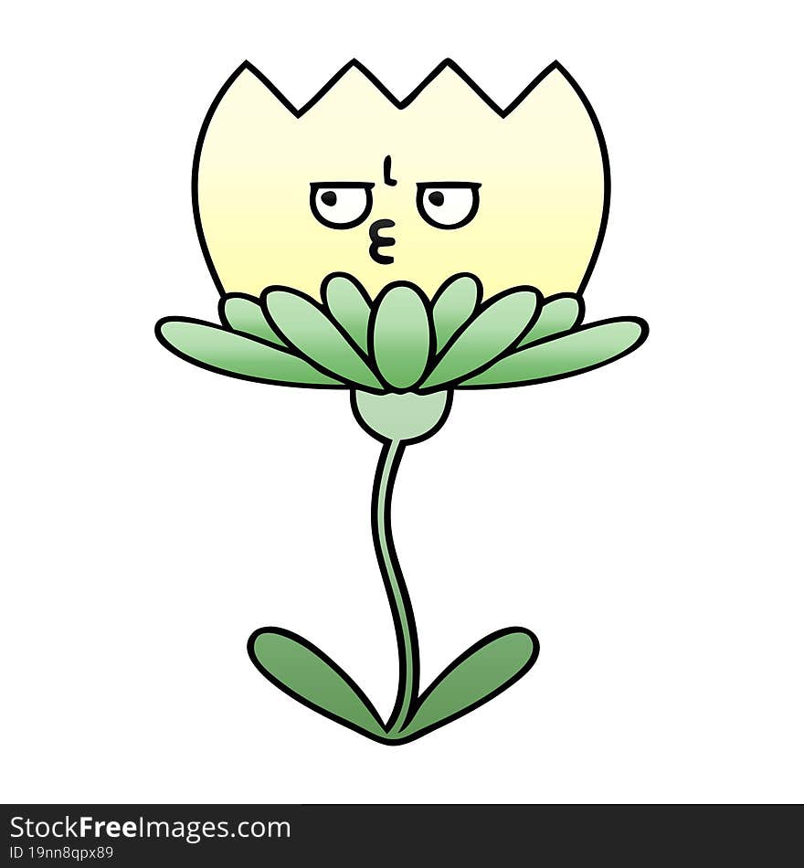 gradient shaded cartoon of a flower