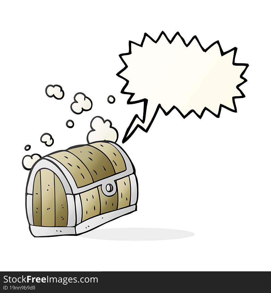 speech bubble cartoon treasure chest