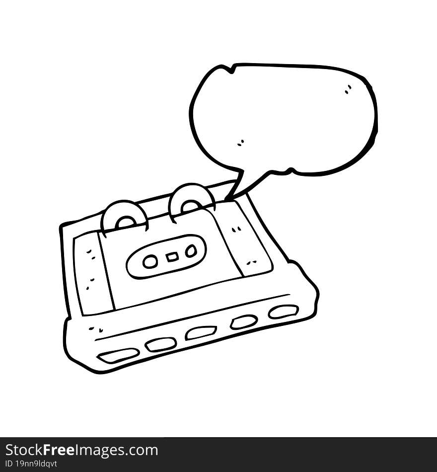 Speech Bubble Cartoon Cassette Tape