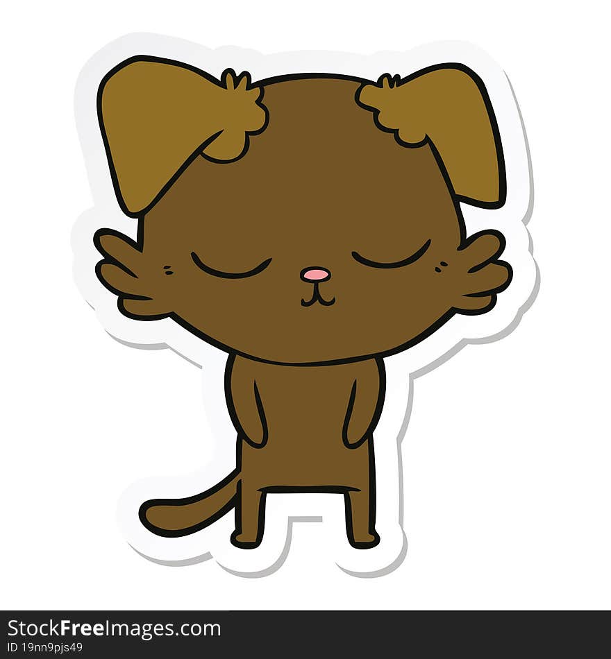 sticker of a cute cartoon dog