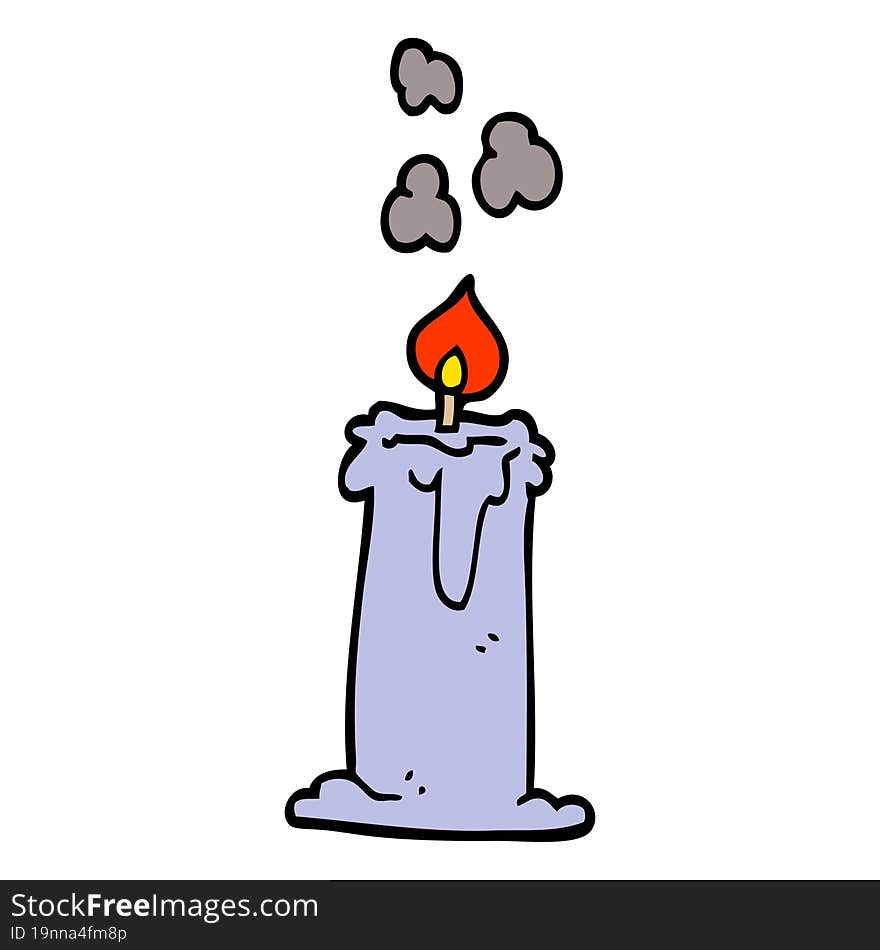 cartoon doodle lit candle