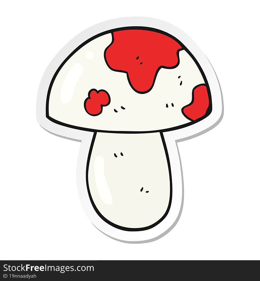 Sticker Of A Cartoon Toadstool