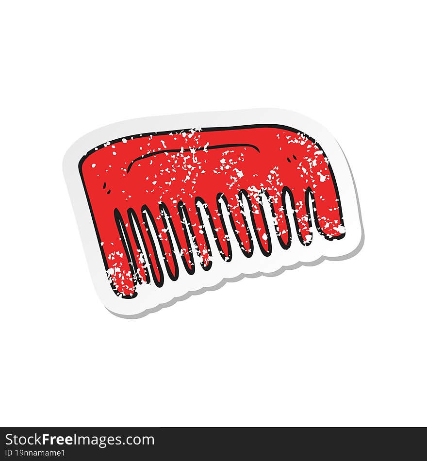 retro distressed sticker of a cartoon comb