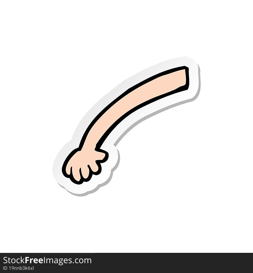 Sticker Of A Cartoon Arm