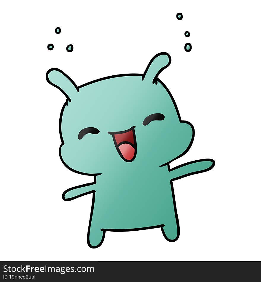 gradient cartoon kawaii cute happy alien