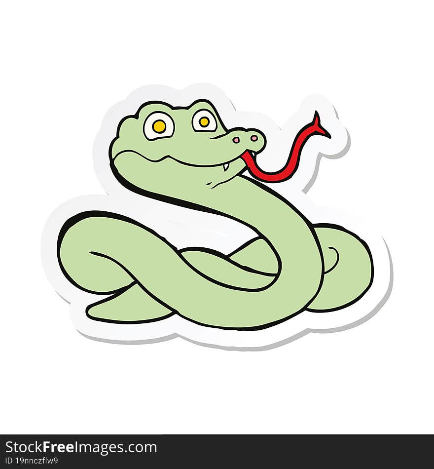 sticker of a cartoon snake