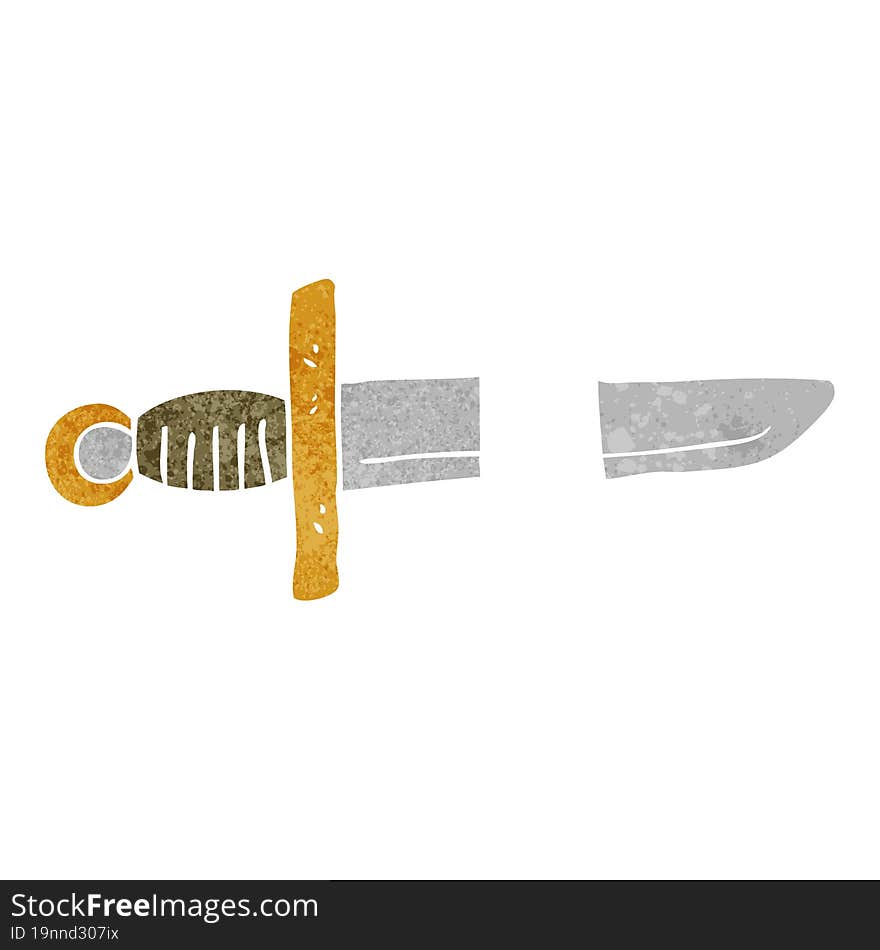 retro cartoon tattoo knife symbol