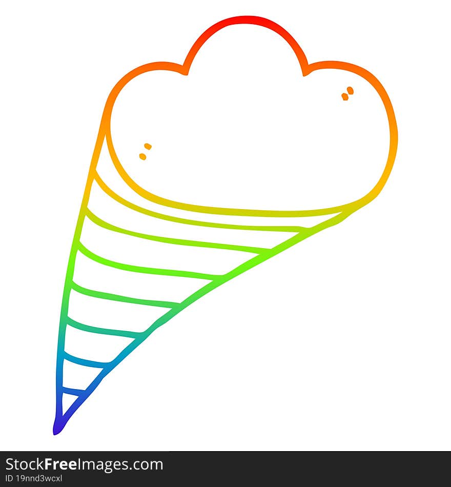 rainbow gradient line drawing cartoon decorative cloud