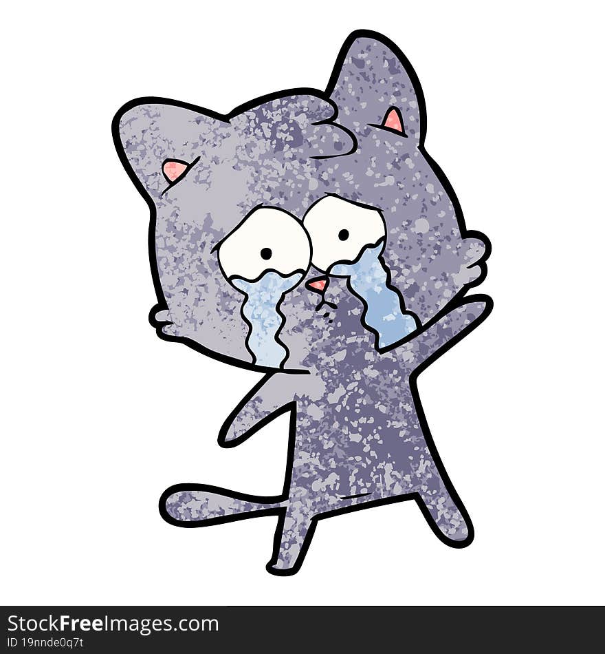 crying cartoon cat. crying cartoon cat