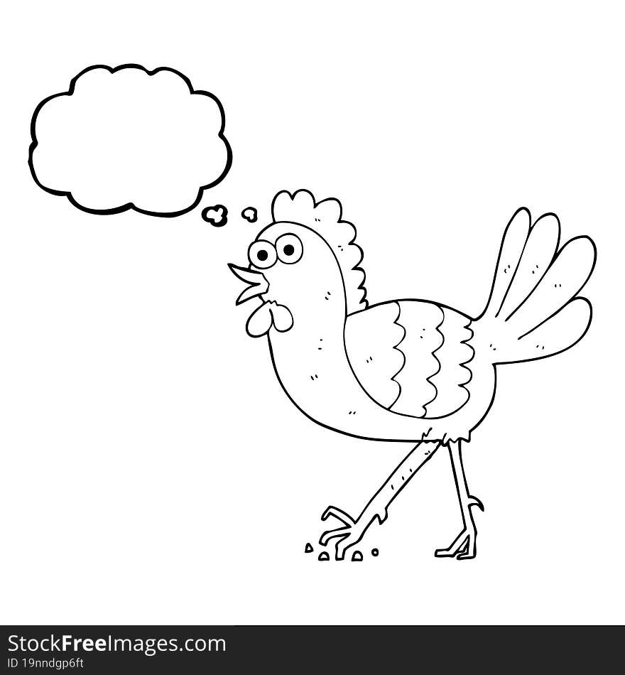 Thought Bubble Cartoon Chicken