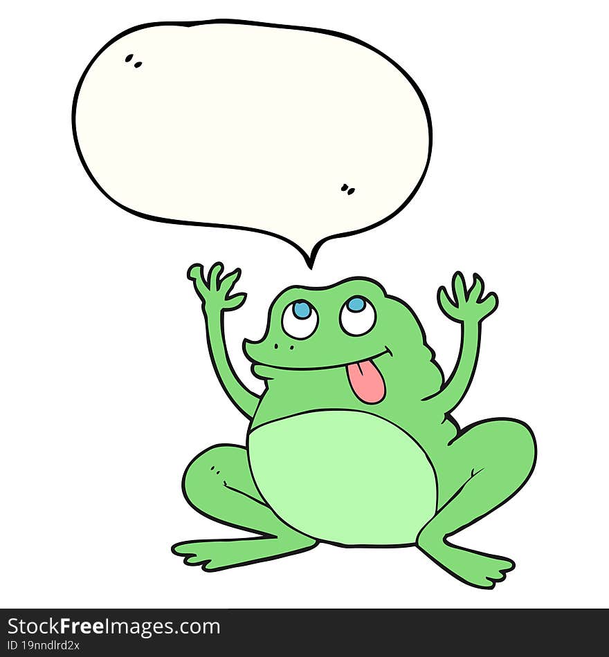 funny freehand drawn speech bubble cartoon frog. funny freehand drawn speech bubble cartoon frog