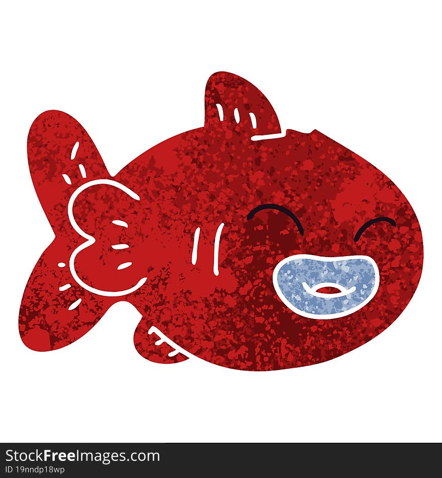 Quirky Retro Illustration Style Cartoon Fish