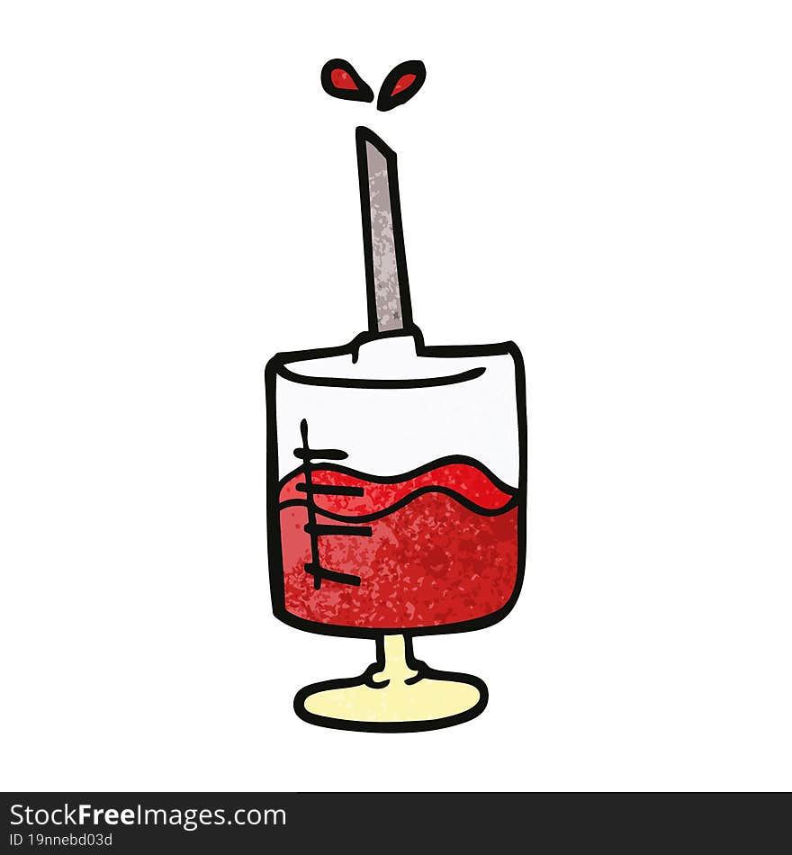 cartoon doodle of a blood sample