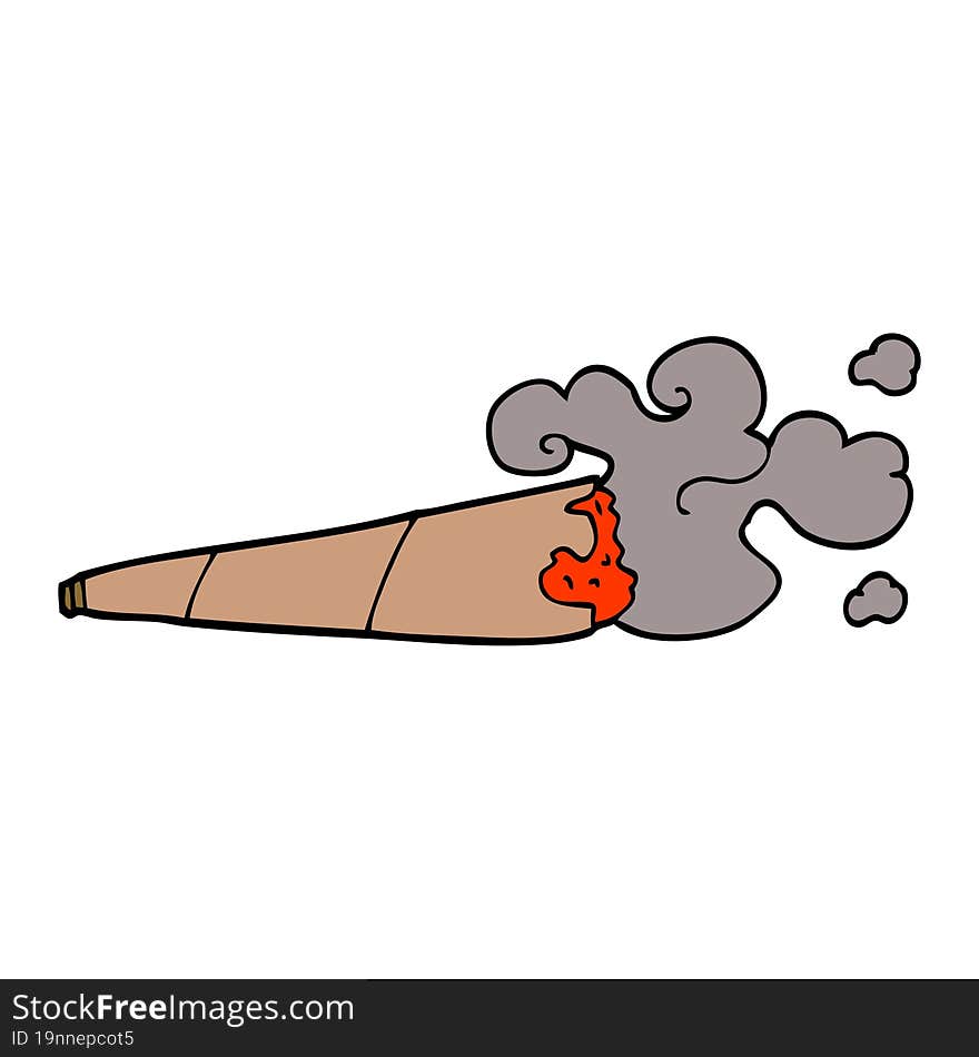 Cartoon Doodle Rolled Cigarette