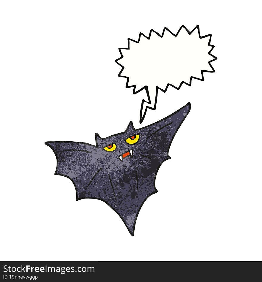 speech bubble textured cartoon halloween bat