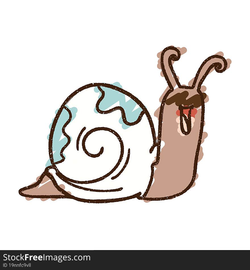 Scribbly Snail Chalk Drawing