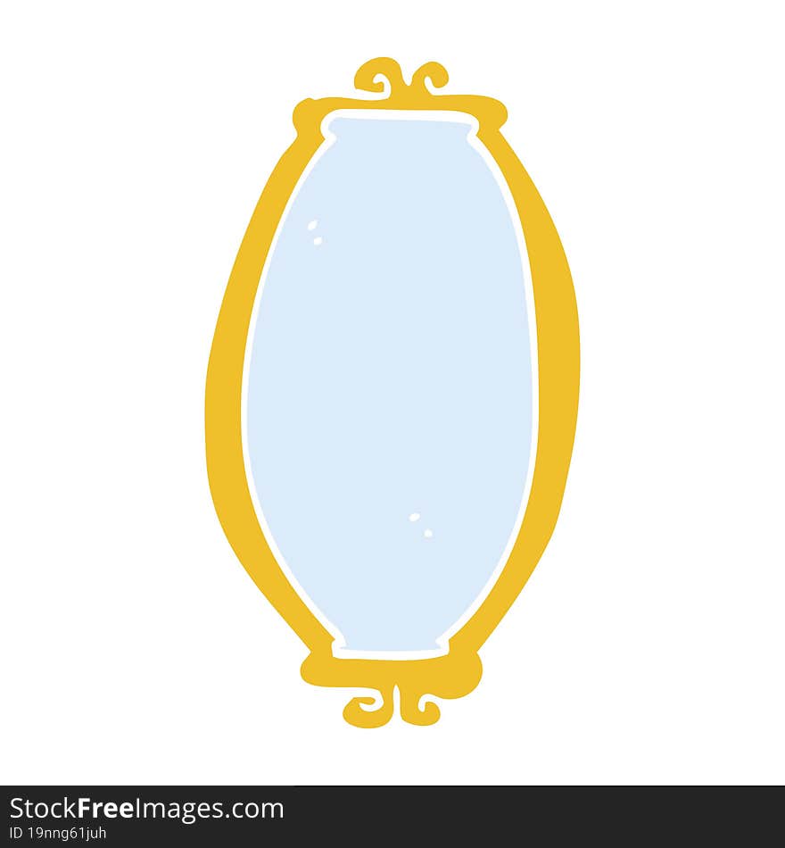 Flat Color Illustration Cartoon Mirror