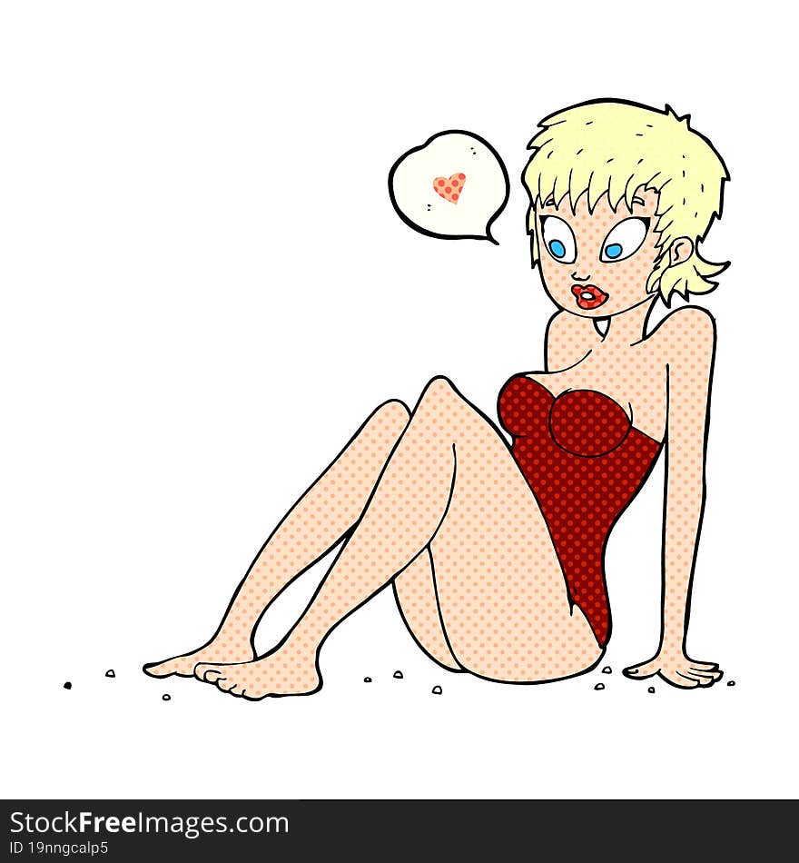 cartoon woman wearing swimsuit. cartoon woman wearing swimsuit