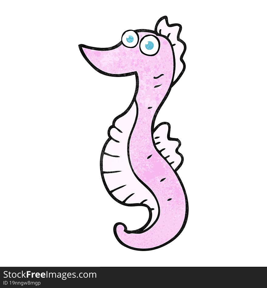 Textured Cartoon Seahorse