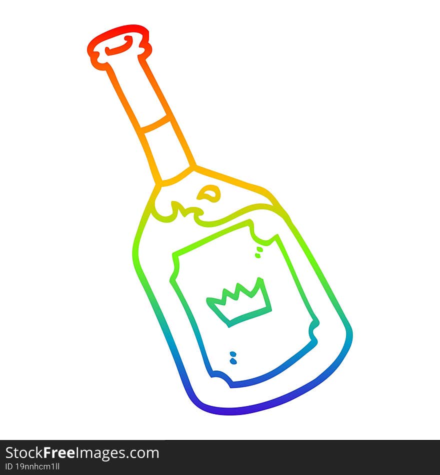 rainbow gradient line drawing cartoon alcoholic drink