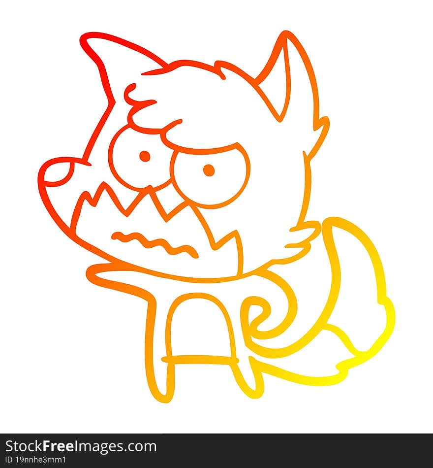 warm gradient line drawing cartoon annoyed fox