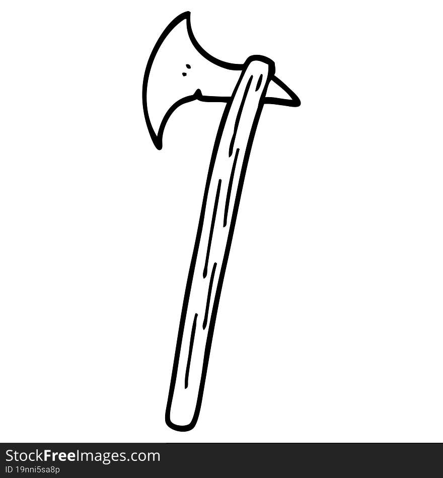 line drawing cartoon golden large axe