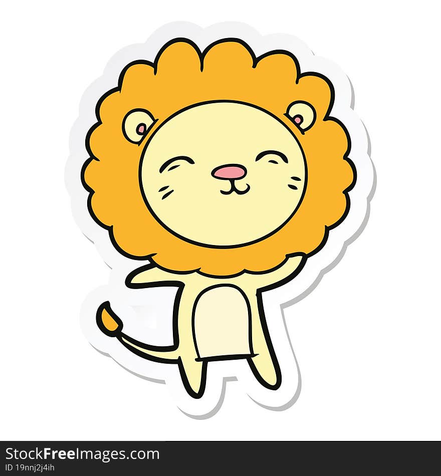 Sticker Of A Cartoon Lion