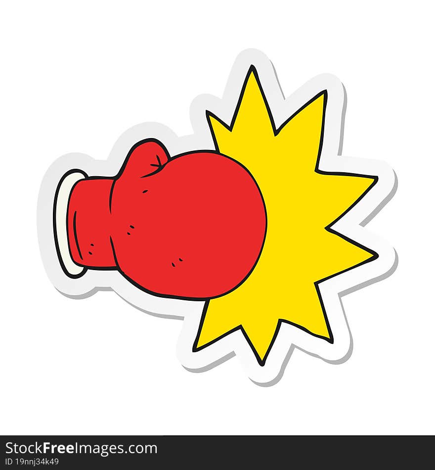 Sticker Of A Cartoon Boxing Glove