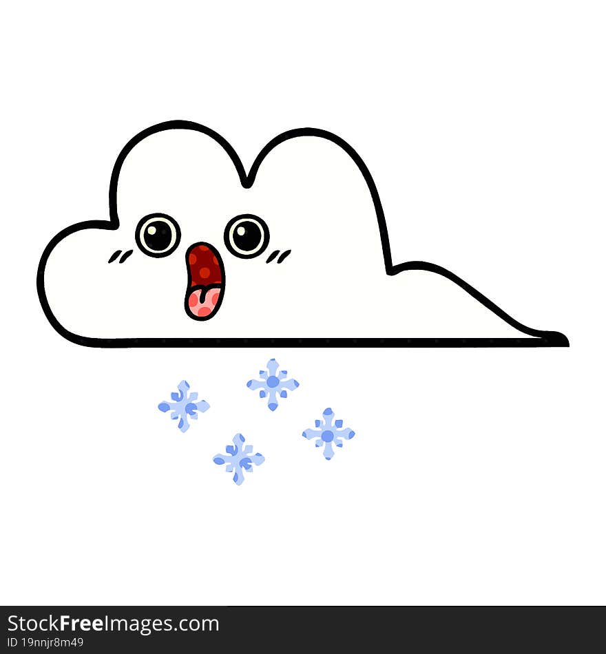 comic book style cartoon snow cloud