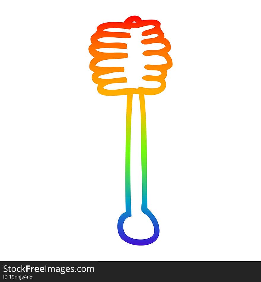 rainbow gradient line drawing of a cartoon honey spindle