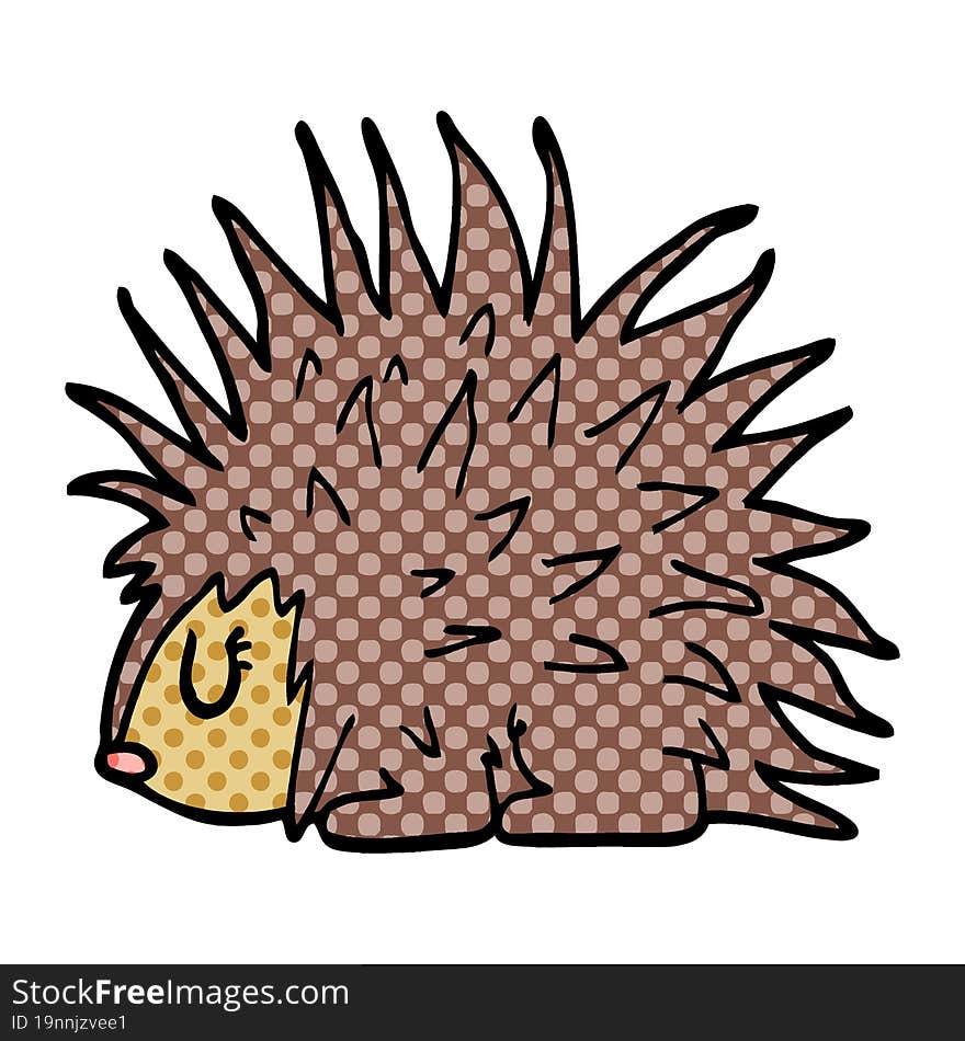 cartoon doodle spiky hedgehog